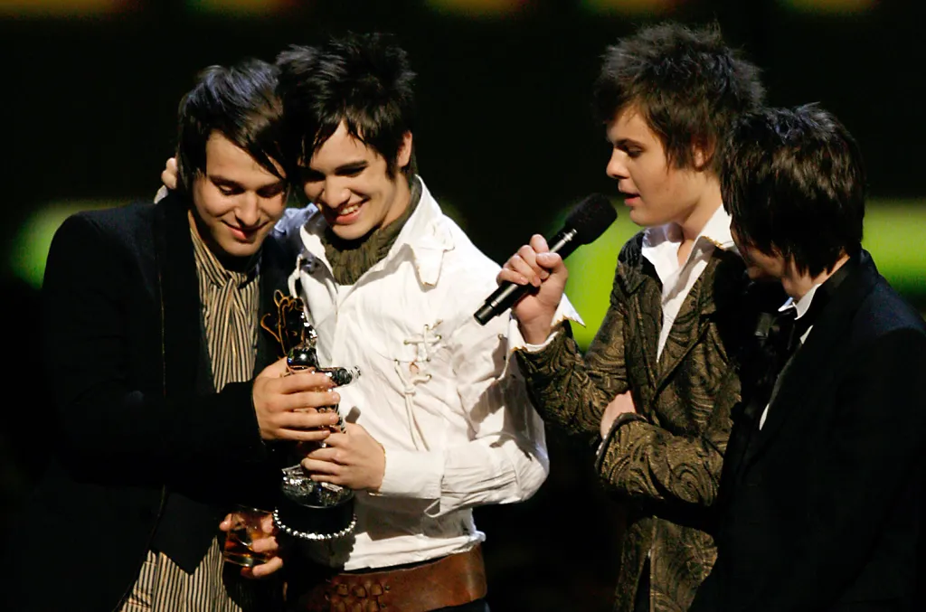 Panic at the Disco after winning their VMA 2006